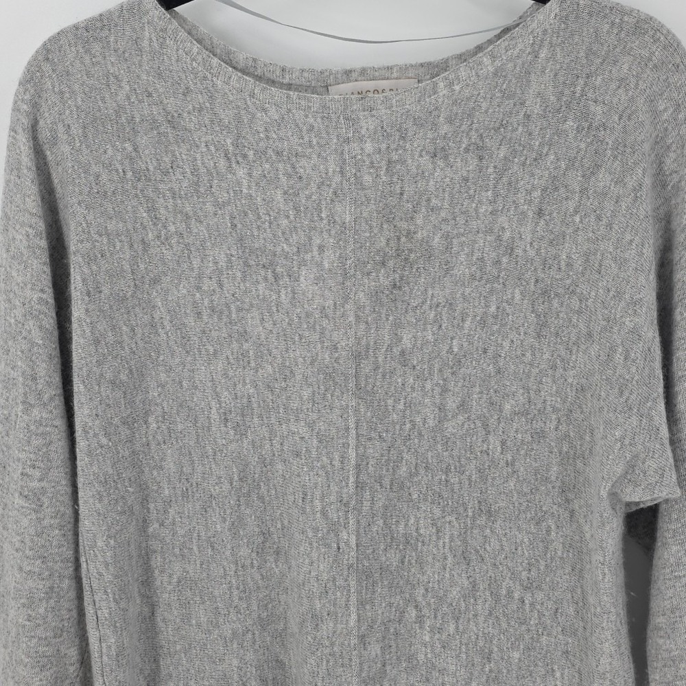 Bianco & Blu Women's Gray Long Sleeve Made In Italy Knit Sweater Pullover XL - Picture 2 of 7